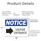 Signmission Visitor Entrance Right Arrow OSHA Notice Sign, Plastic, 18in W x 12in L, 2PK OS-2PACK-NS-P-1218-L-18880 - alternate 3